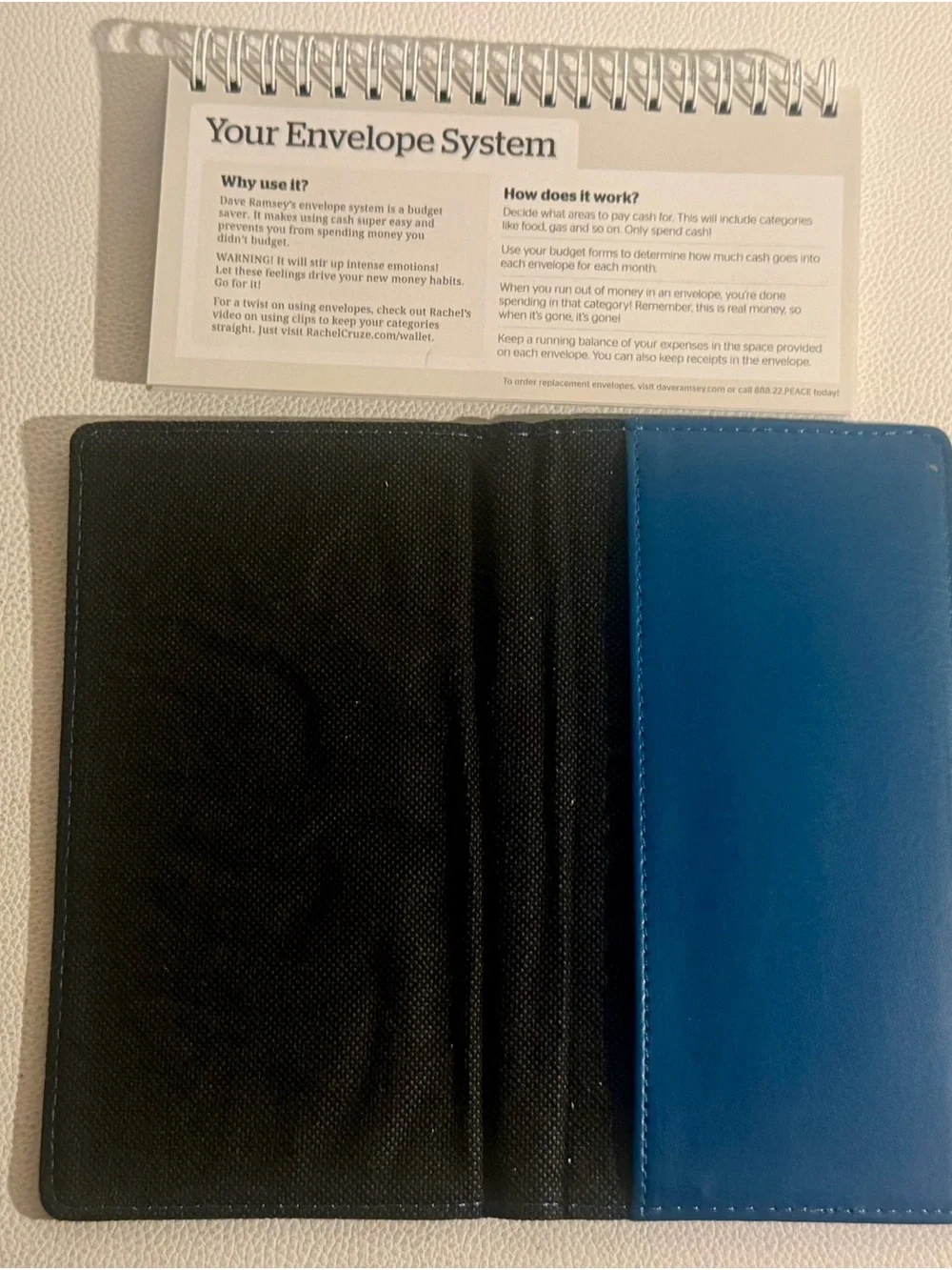 Dave Ramsey Financial Peace University Cash Envelope Wallet Blue Budget System